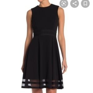 Calvin Klein Sleeveless Fit and Flare Black Dress